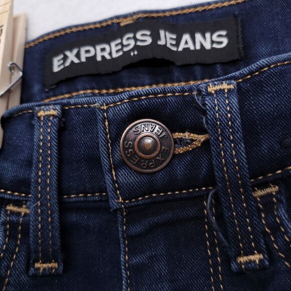Express Supersoft Super Skinny Denim Medium Wash Jeans Womens Size 0S Blue - Picture 5 of 10